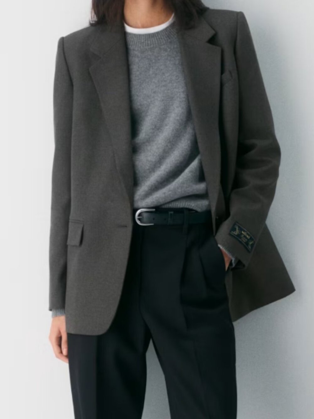 Aritzia Wilfred Dark Charcoal Gray Generation 1-Button Blazer Jacket
